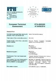 EUROPEAN TECHNICAL APPROVAL BOLIX W ETA-08/0205