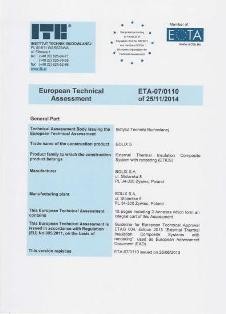EUROPEAN TECHNICAL ASSESSMENT ETA-07/0110